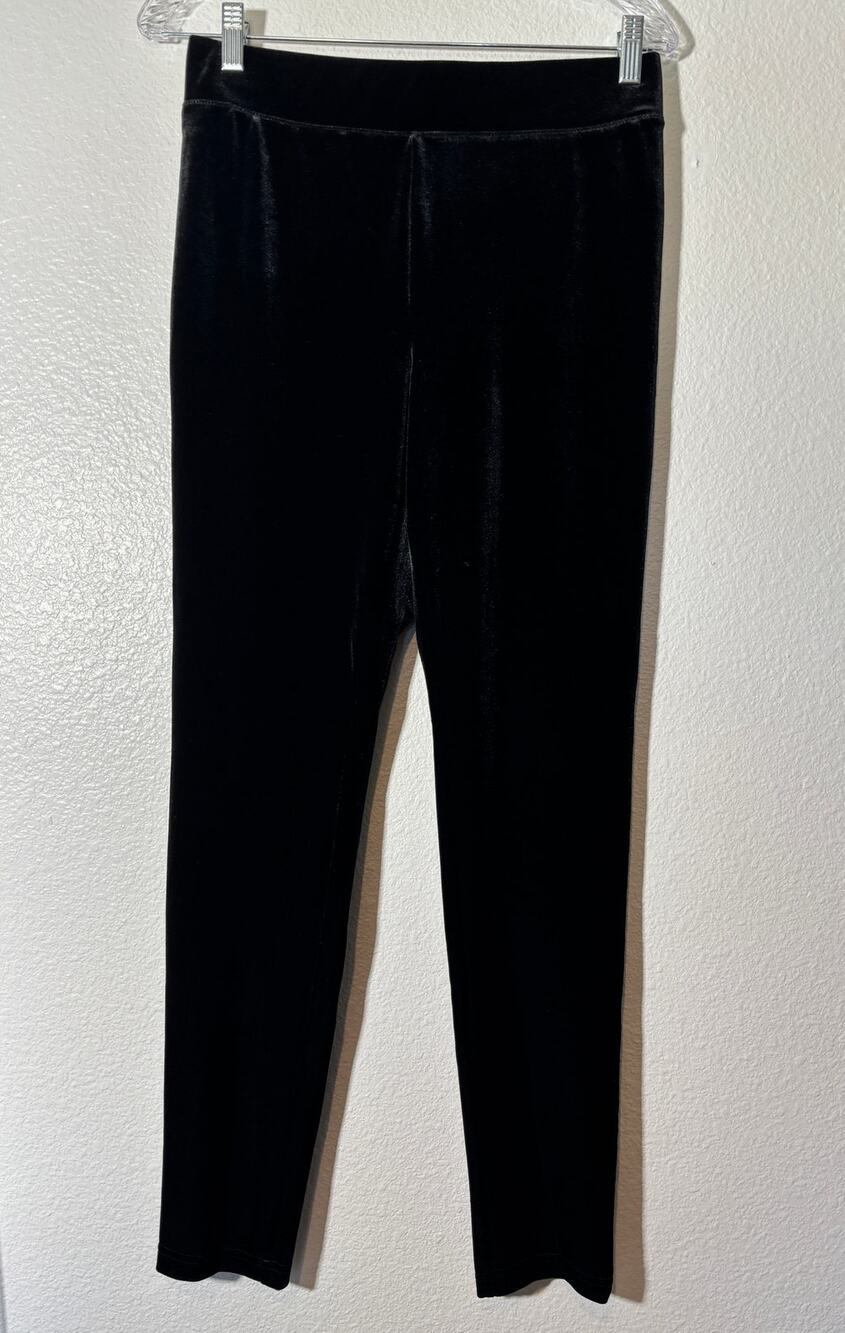 Soma Women's Size M Smoothing Velvet Leggings Black Plush Soft-Stretch Comfort